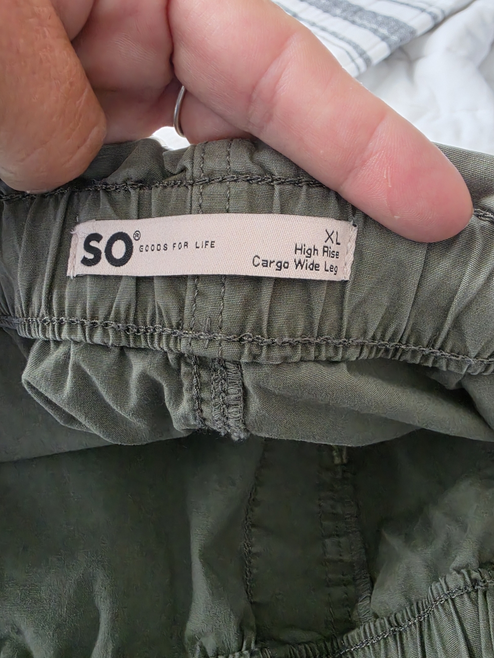 Sonoma High RISE Olive Green Cargo Pants with Drawstring Waist - Picture 3 of 3